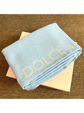 Dolce Gabbana Light Blue Beach Towel Cotton New Gift Box Authentic